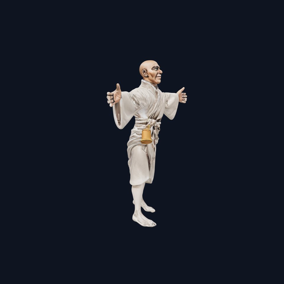 Monk Bronze Sculpture model pack
